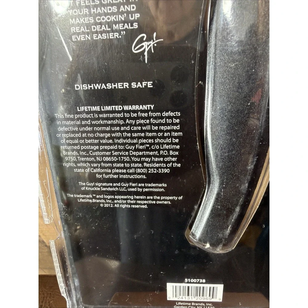 Guy Fieri Hand Held Double Blade Food Chopper Mezzaluna‎ Salad Herb Knife Black